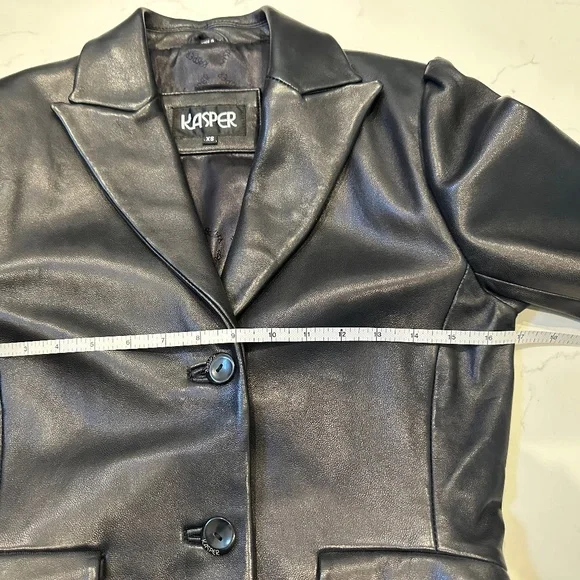 Kasper Black Leather Jacket - Picture 7 of 14